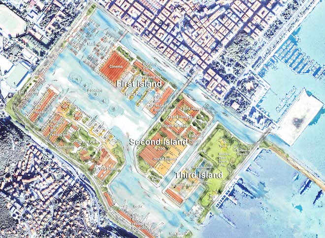 La Spezia Arsenale 2062, Erdem Architects, La Spezia, green design, Turkey, Italy, La Spezia, hand drawn renders, design competition, urban design, urban rehabilitation