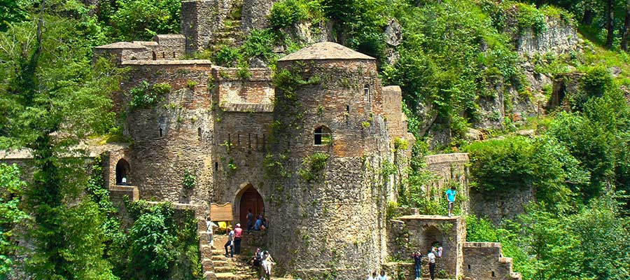 Rudkhan Castle, also Roodkhan Castle, is a brick and stone medieval fortress in Iran that was built to defend against the Arab invaders during the Muslim conquest of Persia. With the fall of the Sasanian Empire, this area became a defensive position against the Arabs in the then-newly established Tabarestan.