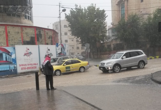 Serious flooding caused by Amman Jordan rain