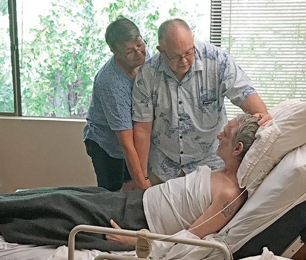 ‘As a long-term survivor, I care deeply about the HIV community, and I am thankful for the opportunity to participate and provide this Last Gift to my people.’ Tony Bennett (above, surrounded by his partner Blake and a cousin) was the first to take part in The Last Gift. 