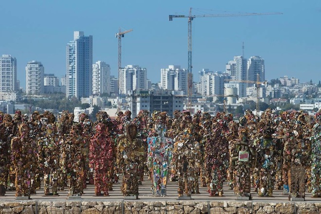 HA Schult, Trash People, recycled materials, junk culture, tel aviv, israel, hiriya, ariel sharon park, trash warriors, trash army