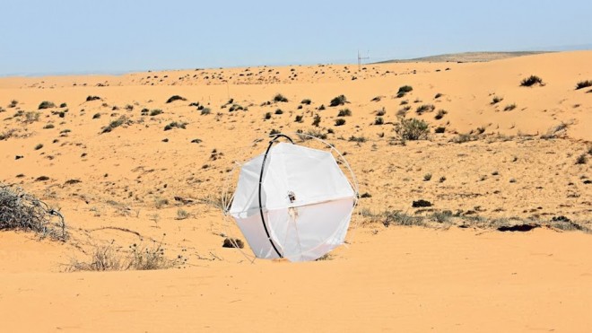 desertification, Bezalel Academy, Shlomi Mir, industrial design, water issues, desertification, Middle East, Israeli design, green tech, clean tech, wind-powered robot, Tumbleweed rolling robot