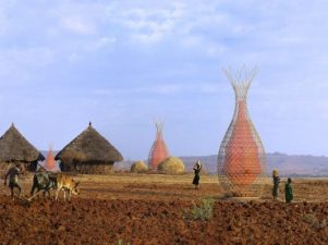 Bamboo WarkaWater tower harvests potable water from air