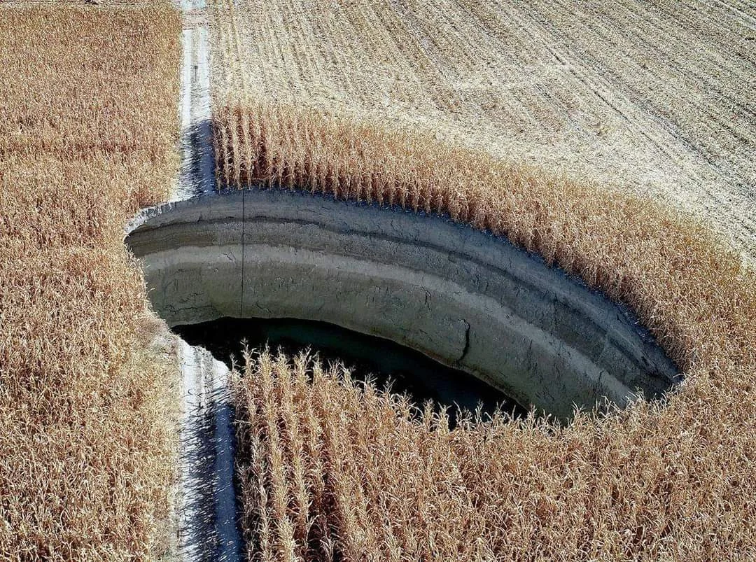 Deadly sinkhole in farmers' field Turkey