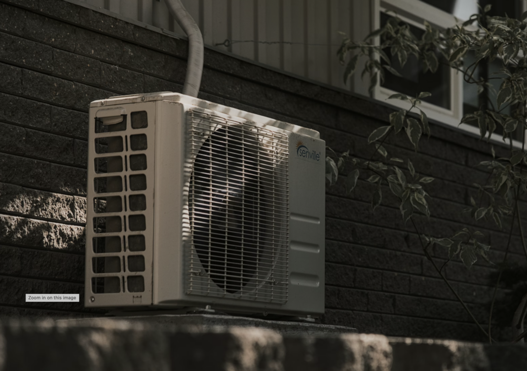 AC unit collects water. Use it as a part of the water-savings methods at the home or in the factory.