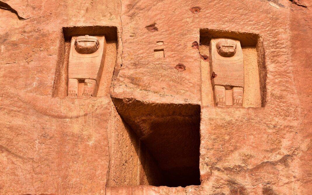 Alula, desert region Saudi Arabia, a lion tomb