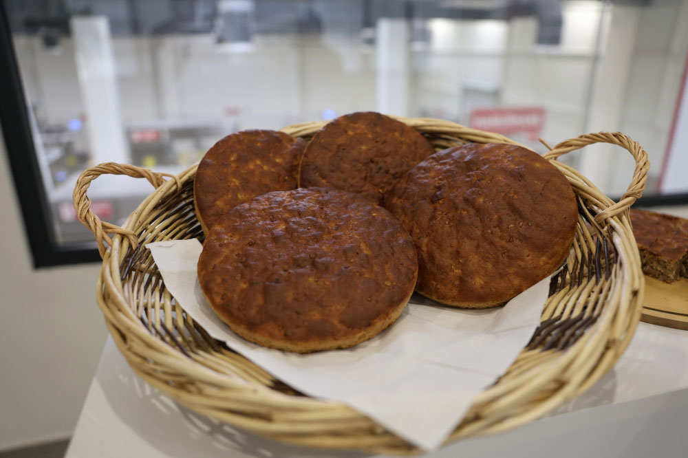 Modern bread produced using the same ingredients as the ancient bread