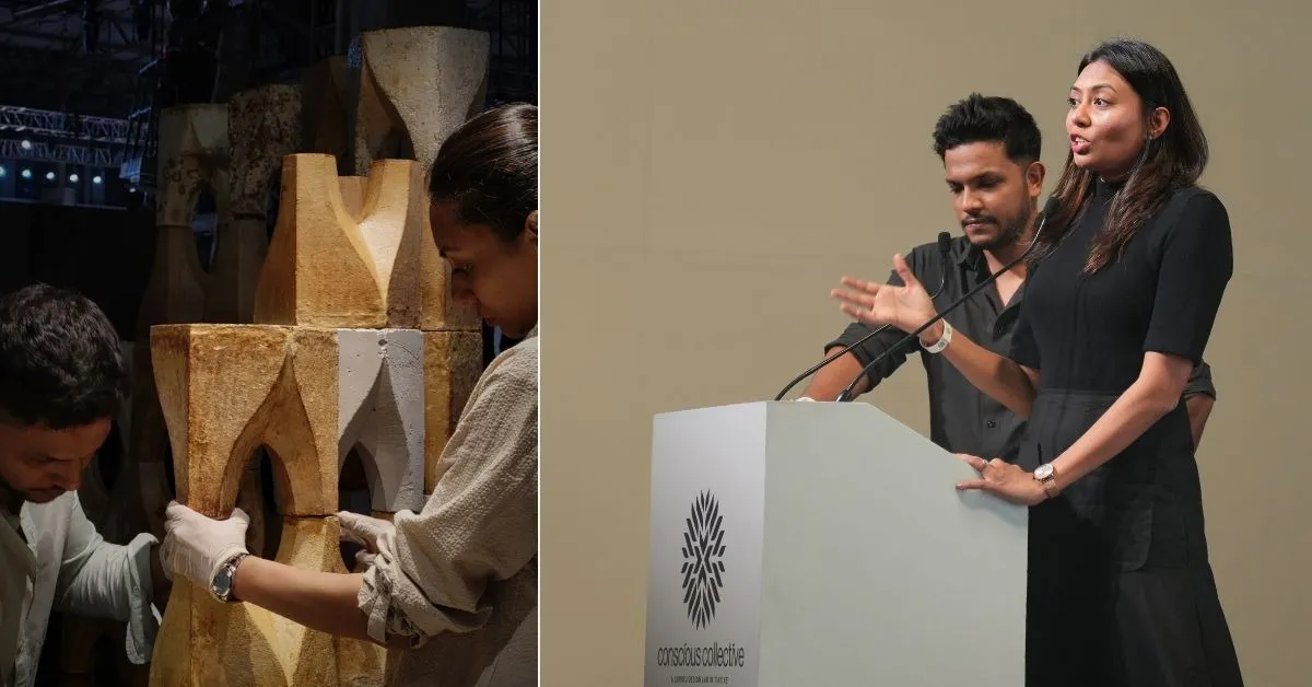 mushroom furniture, mycelium design, sustainable furniture India, circular design materials, eco furniture Mumbai, Bhakti Loonawat, Suyash Sawant, Anomalia architecture, fungi-based materials, biodegradable furniture, Venice Biennale sustainable design, mushroom blocks furniture, mycelium textiles, vegan leather alternatives, crop waste reuse, innovative sustainable materials