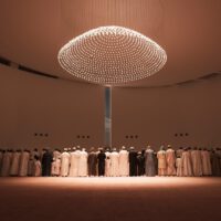 bab al salam mosque - This year’s winner is Altqadum, a research-based design studio from Oman that specialises in architecture, interior and objects design, led by Marwan Albalushi, Najd Albalushi and Abdulrahim Alkendi. Their Bab Al Salam Mosque in Muscat is one of Time magazine’s ‘World’s Greatest Places 2024’. Taking inspiration from the musical culture of the Gulf, where communities traditionally gather around and accompany musicians, TukTuKDum is an innovative table that encourages interaction, inviting audiences to become performers and even an integral part of the table itself.