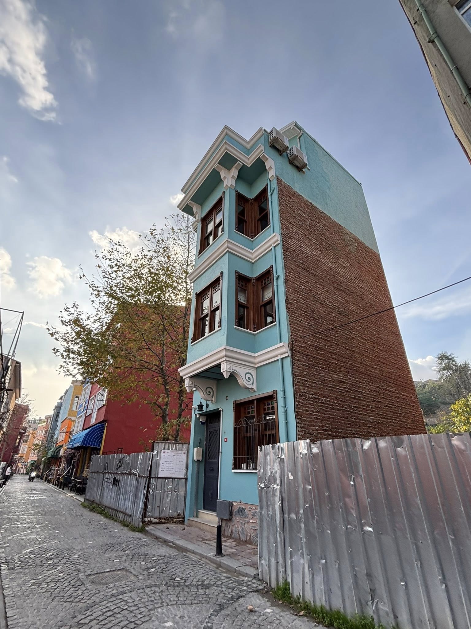 A colorful home facade in Balat, Istanbul