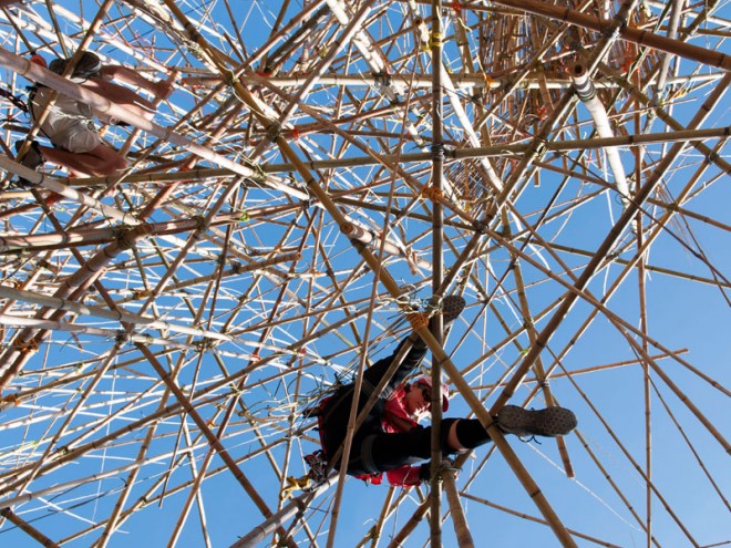 The Big Bambu evolving bamboo sculpture that will hold you, in Jerusalem