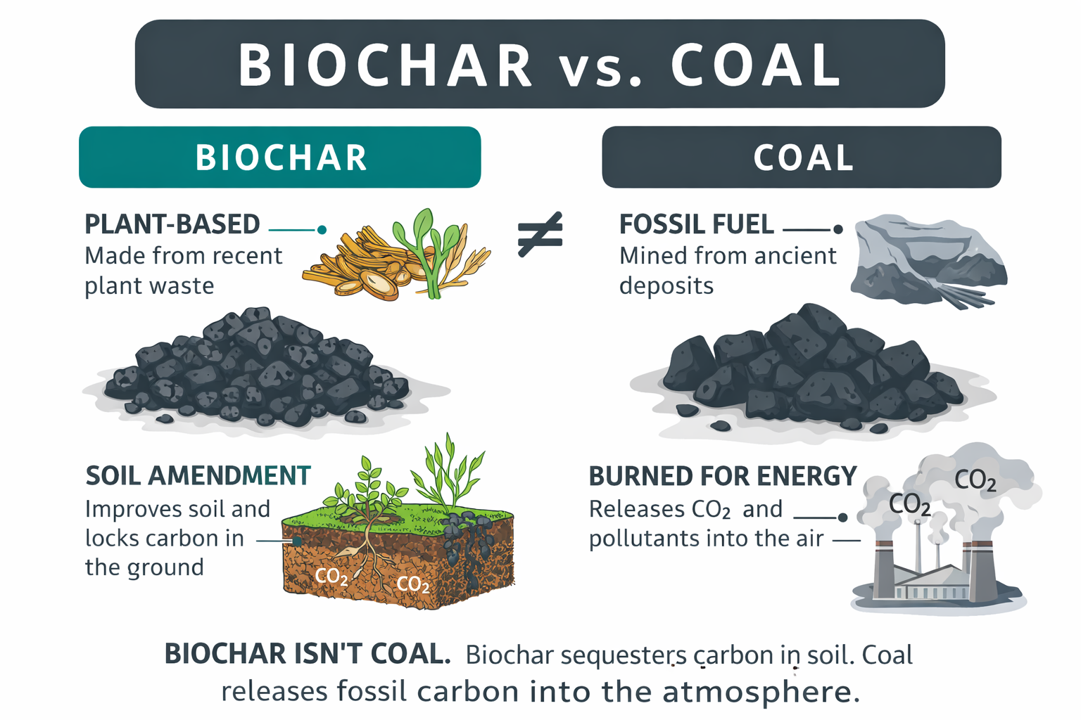 Biochar is not the same as coal. Image copyright Green Prophet