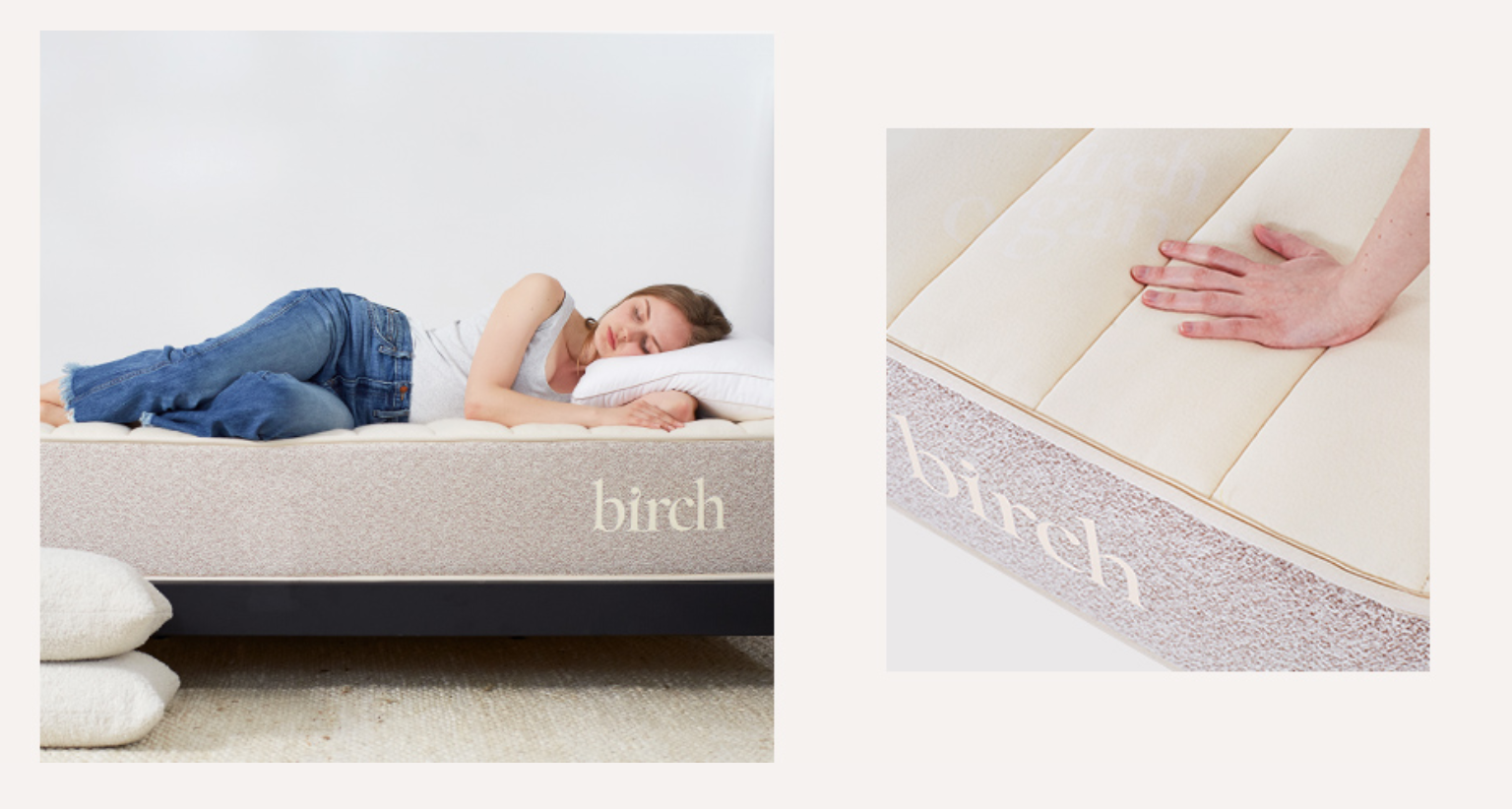 birch mattress eco sleep, woman on bed snoozing