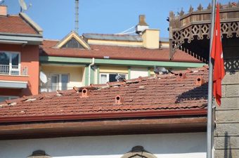 Ceramic tile factory makes roof tiles as bird shelters