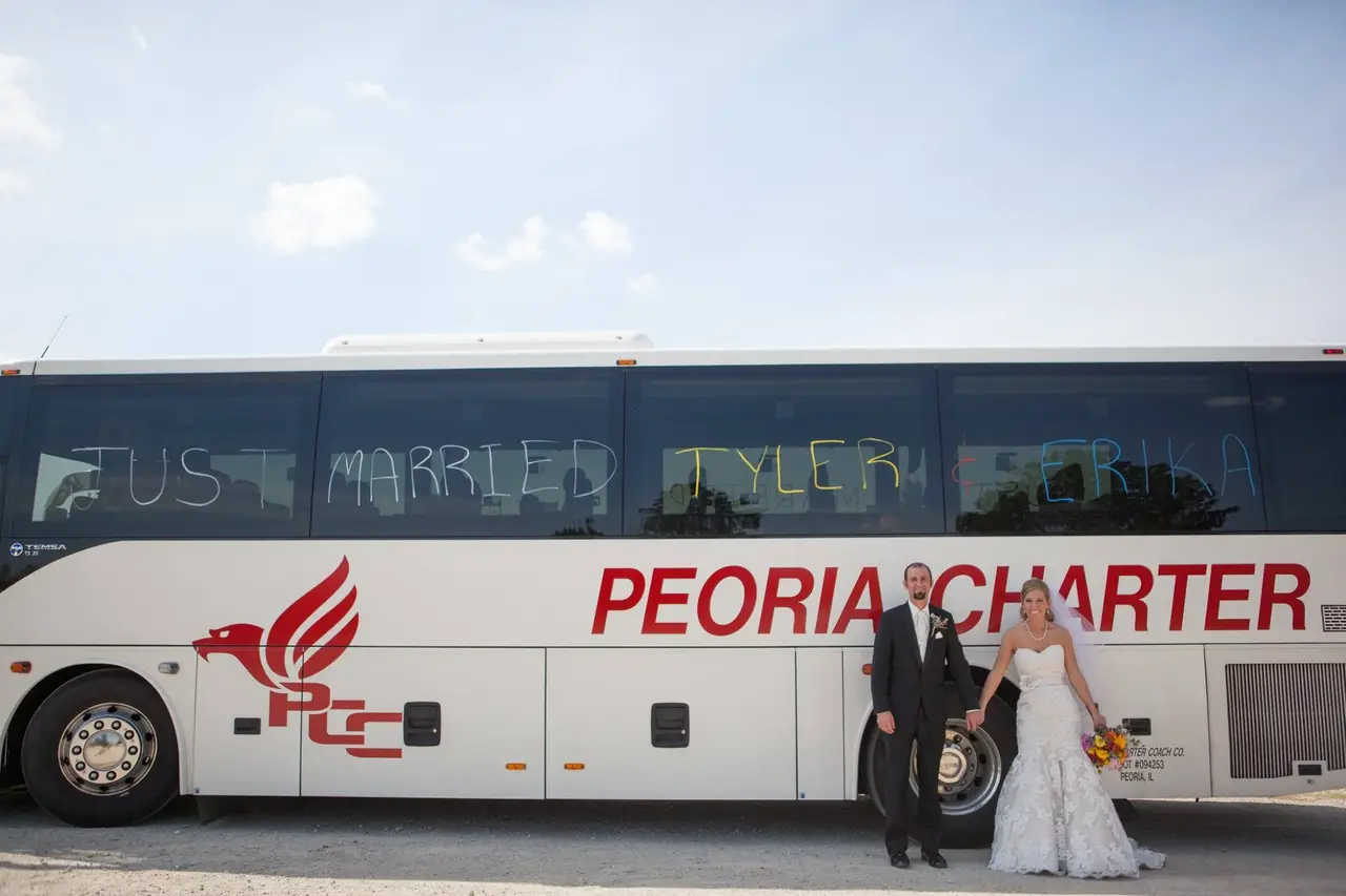 Charter a bus to transport the entire wedding party, safely and happily