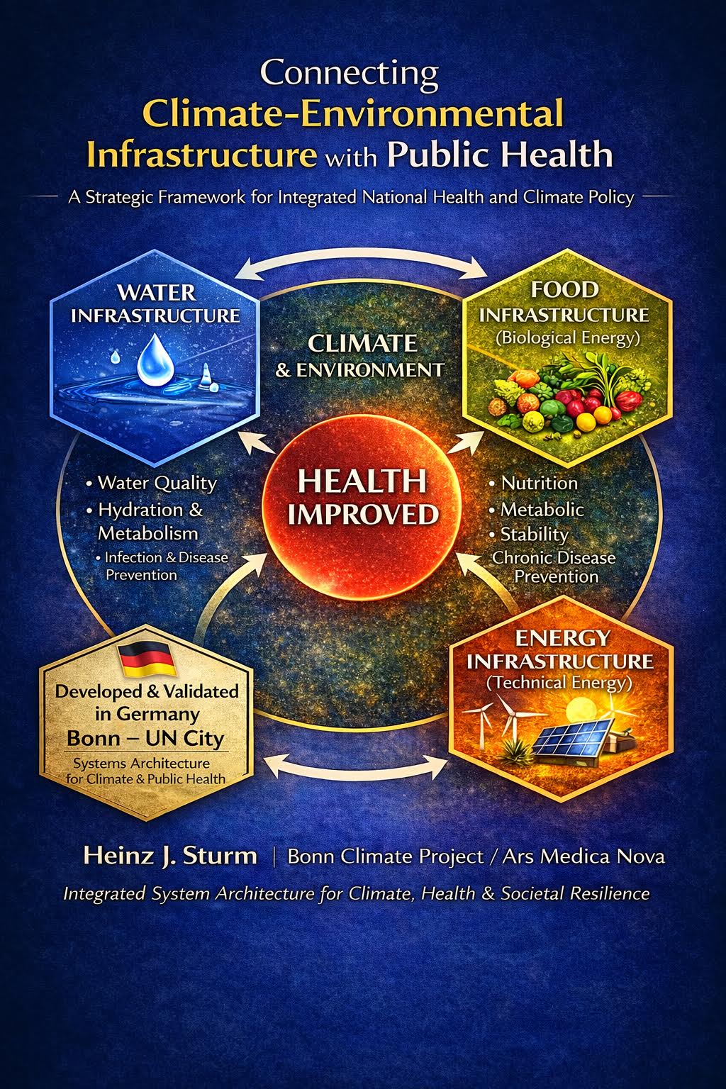 Health as an outcome of integrated water, food, energy, and living systems.