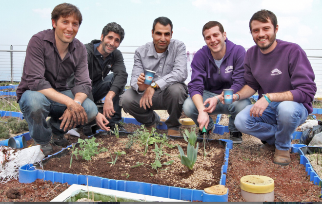 coffee on the green roof in Haifa