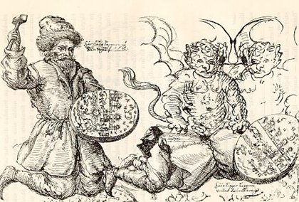 This drawing depicts demons being consulted by the noaidi.