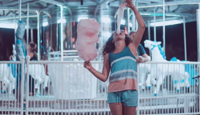 cotton candy, girl merry go round