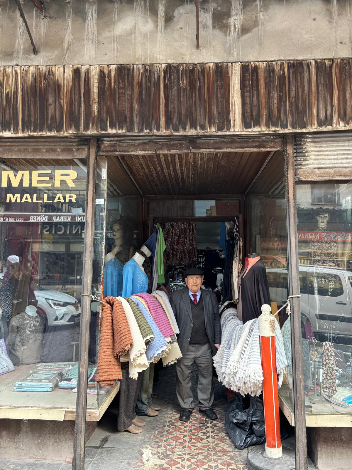 Shop selling affordable Turkish cotton towels in Balat, Istanbul