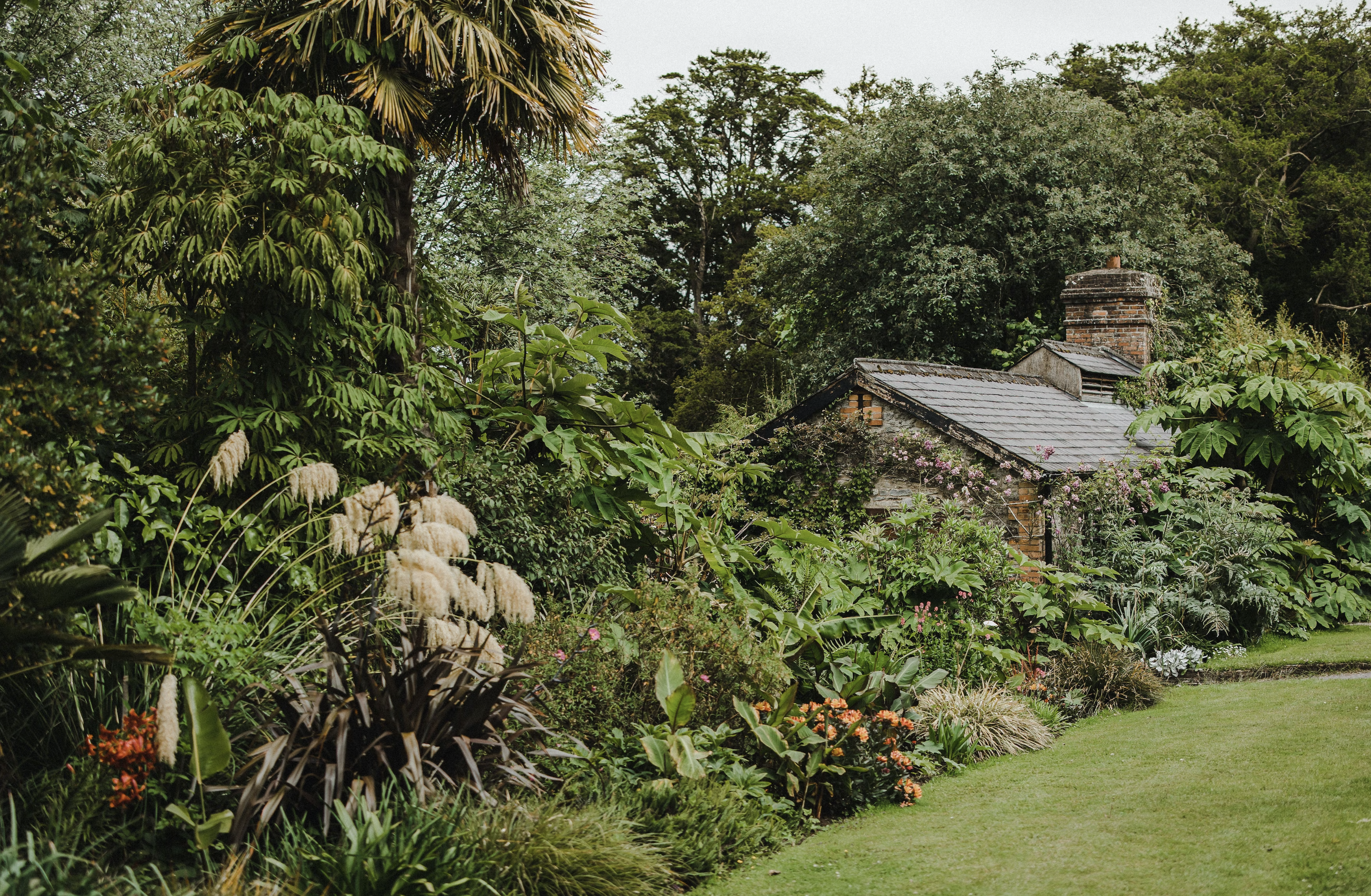County Cork: Historic garden and cottage at blarney castle and gardens center in Cork, Ireland