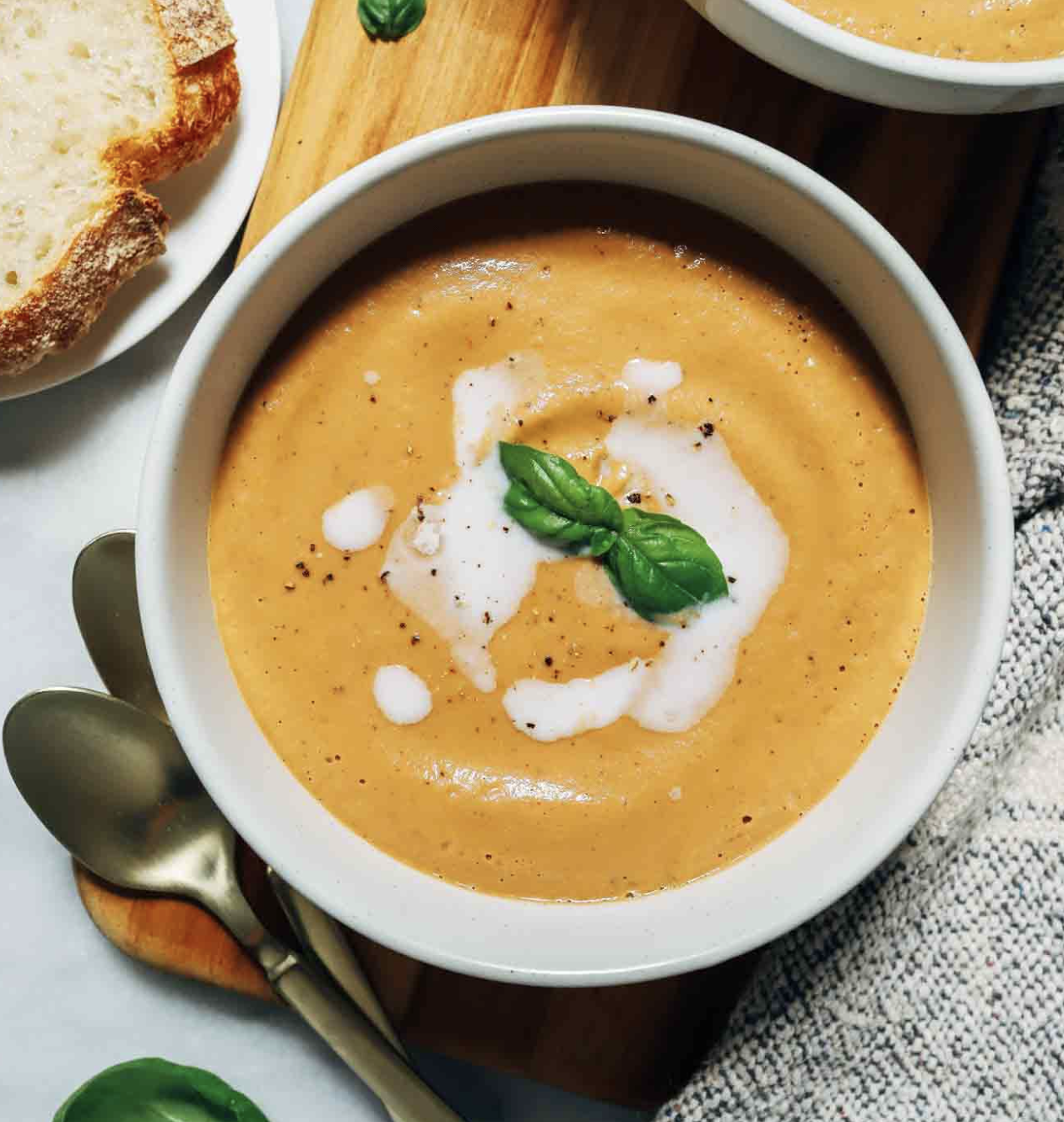 Make creamy eggplant soup
