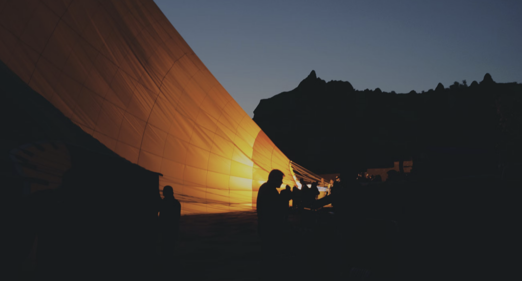 deflating a hot air balloon