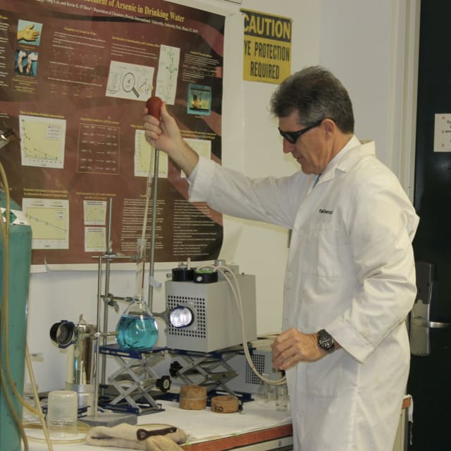 Kevin O’Shea trapping forever chemicals in the lab