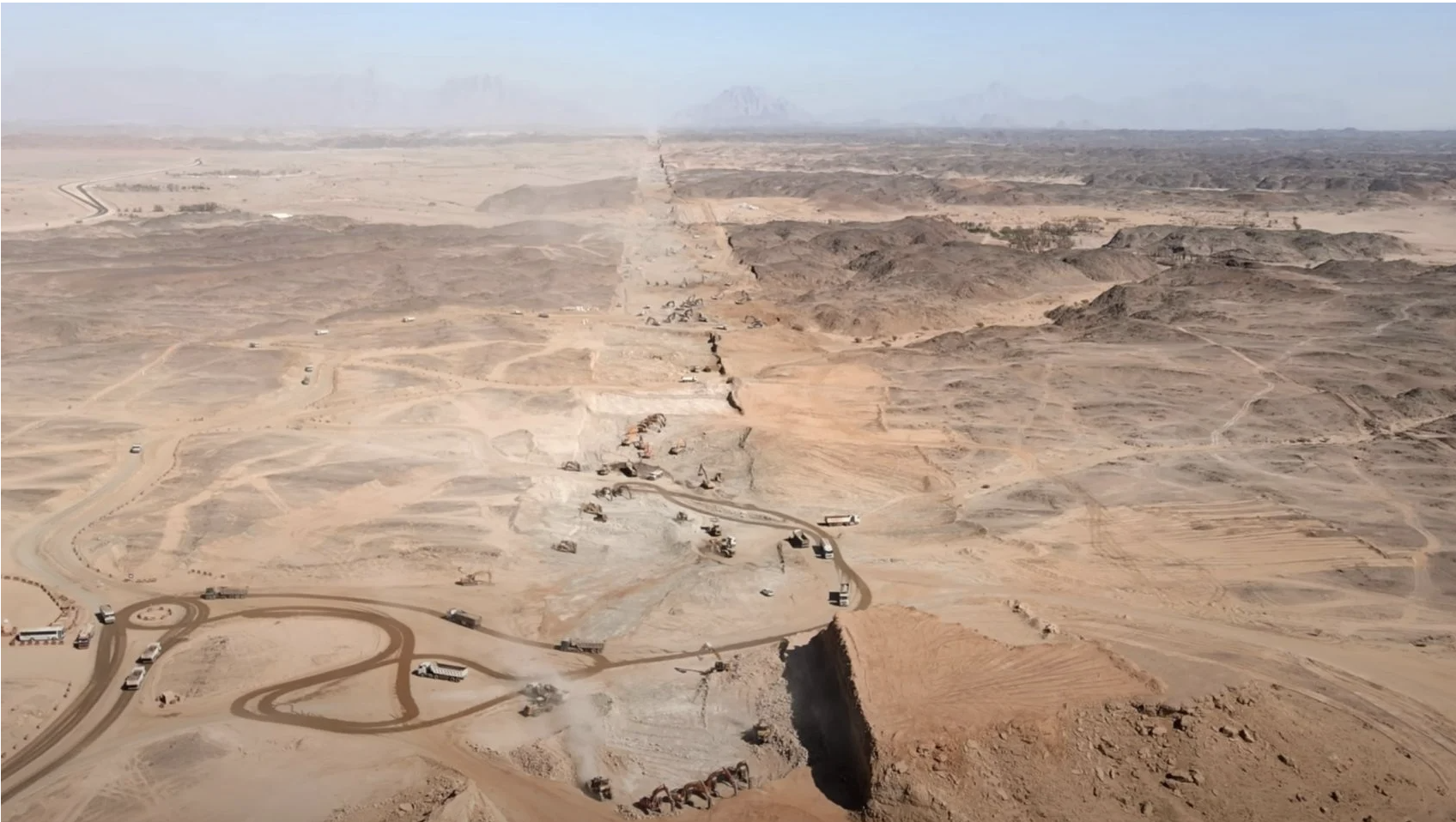 The Line, drone footage, construction, bedouin sentenced to death