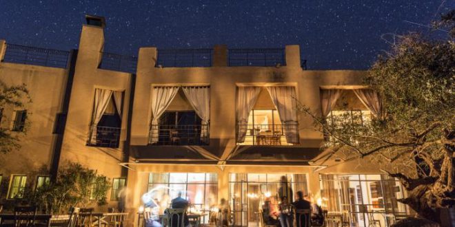 eco hotel jordan lite by candles, stars at night