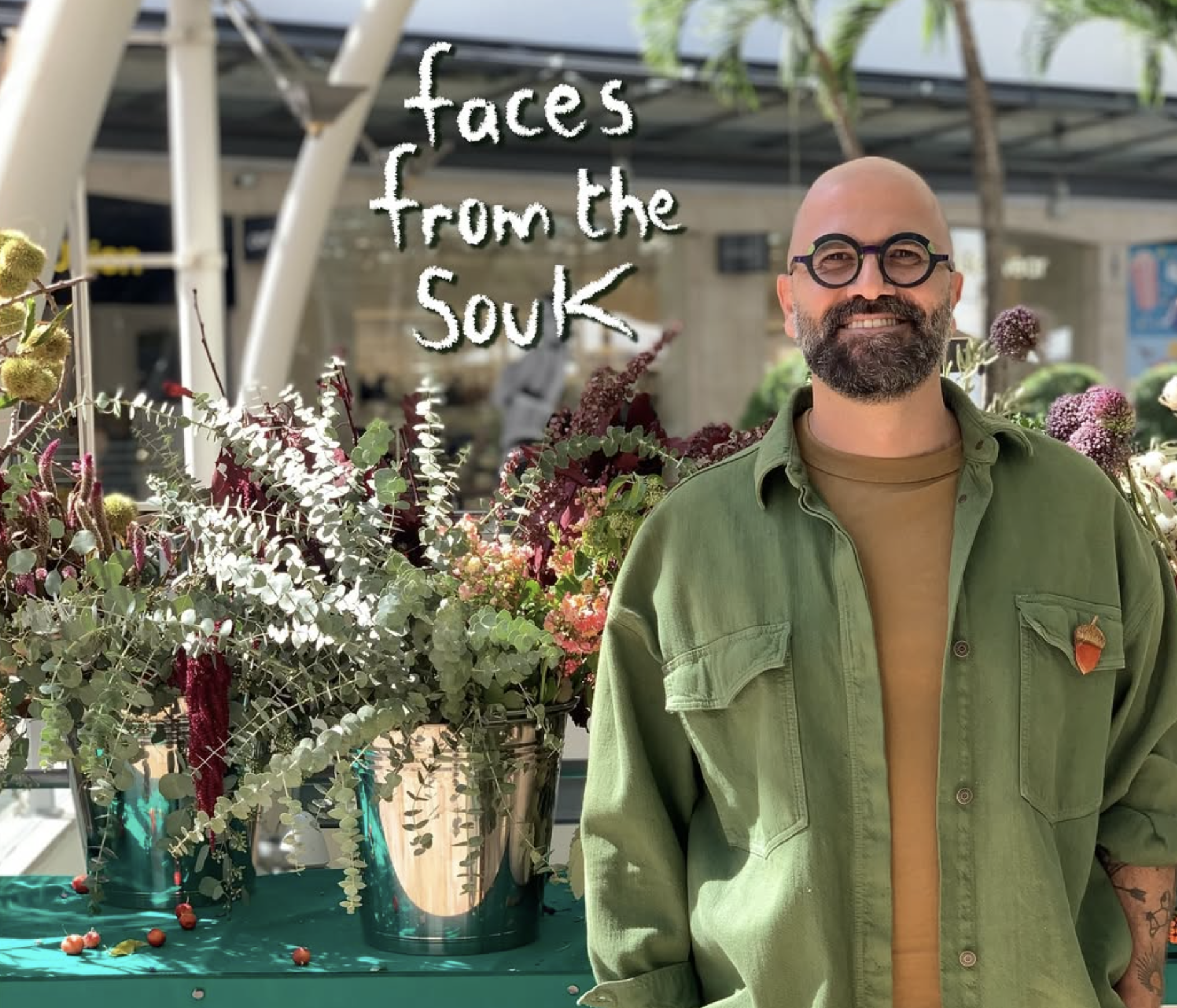 A flower salesman at the Souk