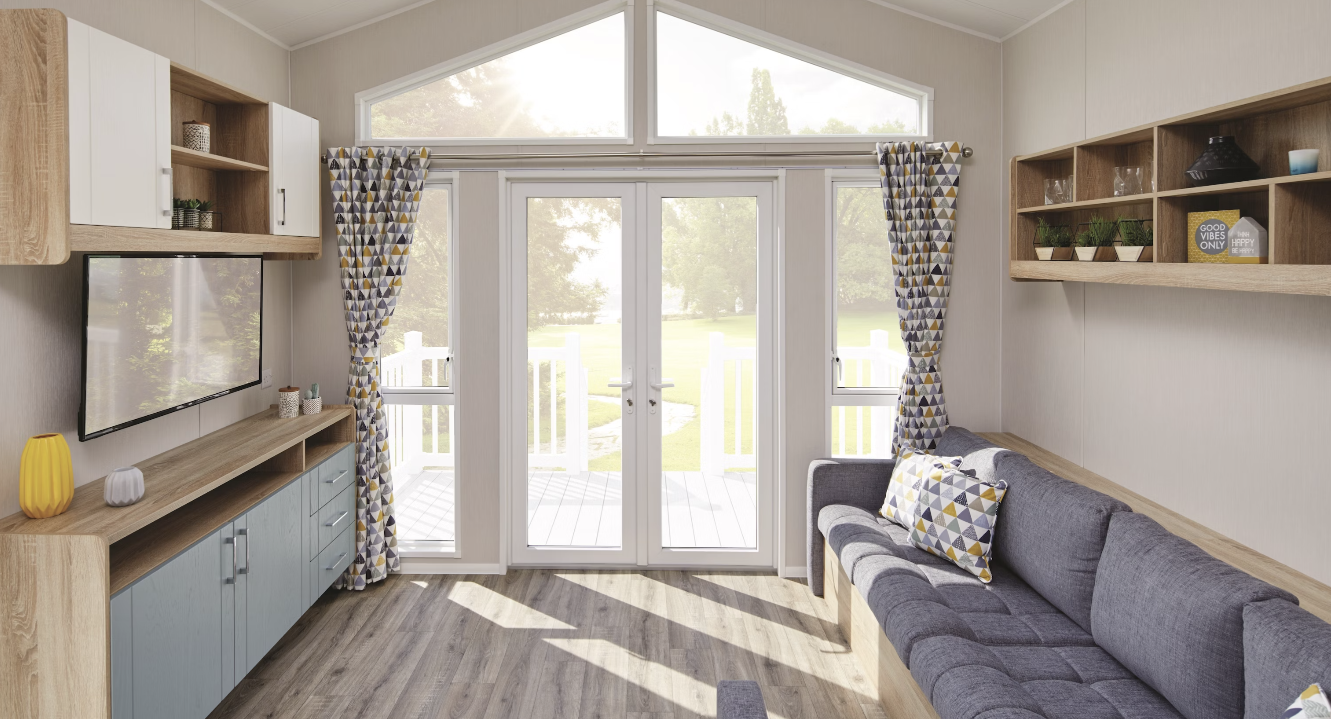 French doors in a tiny home