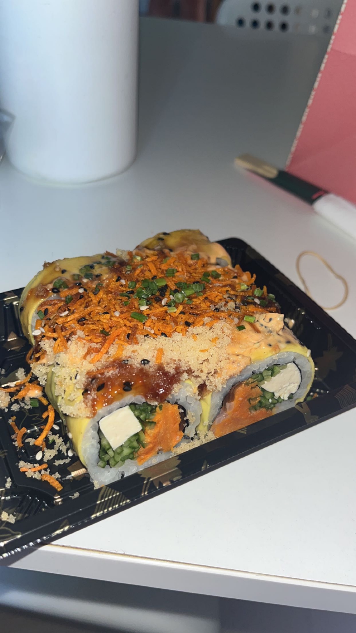 pictured is Green Roll Vegan sushi's "Green Roll Special"
