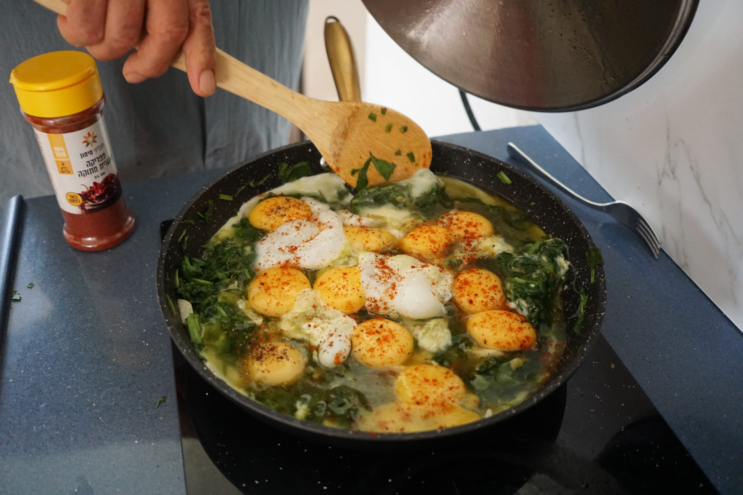 Moshe Basson's book has a version of green shakshuka