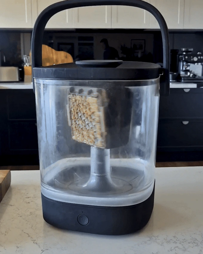 Hivekeeper extractor holds one small frame and allows you to harvest a little, not a lot, without pressure to the bees. Gif: supplied.