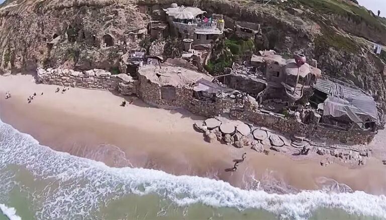 Drone spots hobbit home on Mediterranean shore