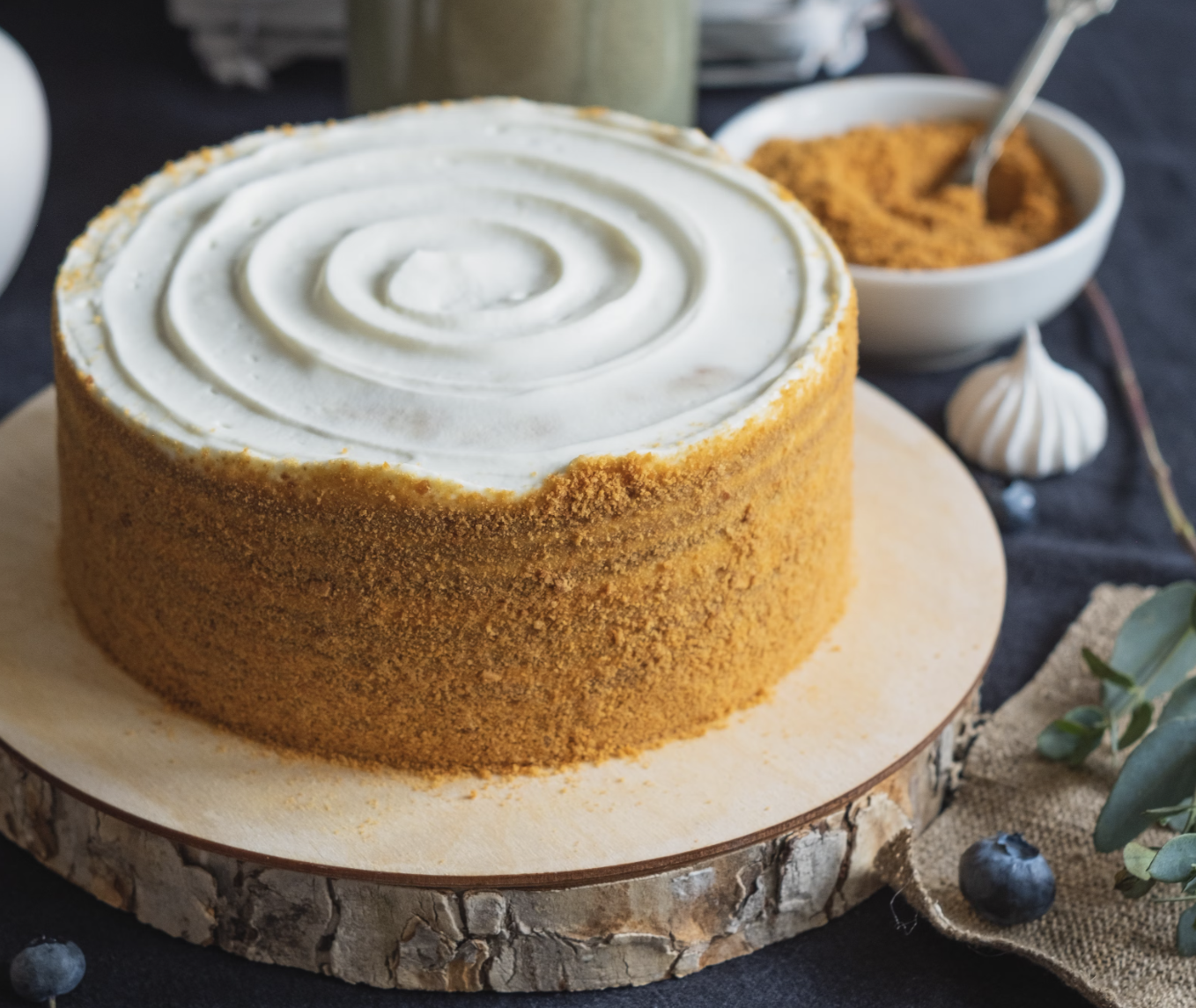 Honey cake with a cream frosting
