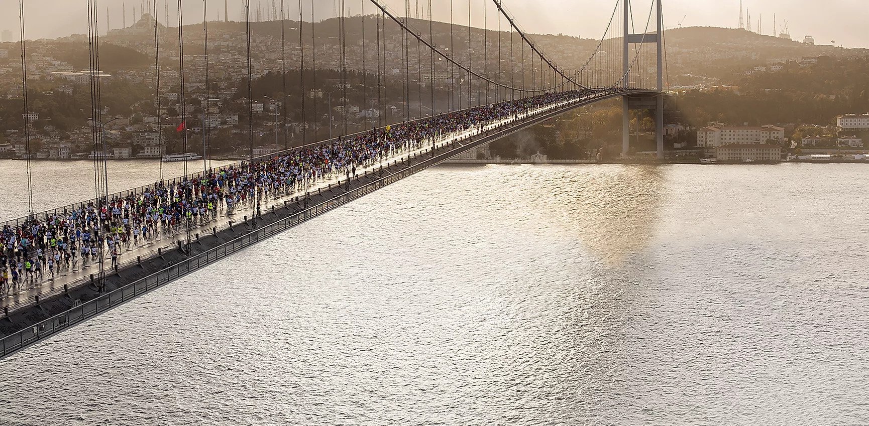 crossing Istanbul's bridge during the marathon, best marathons Middle East