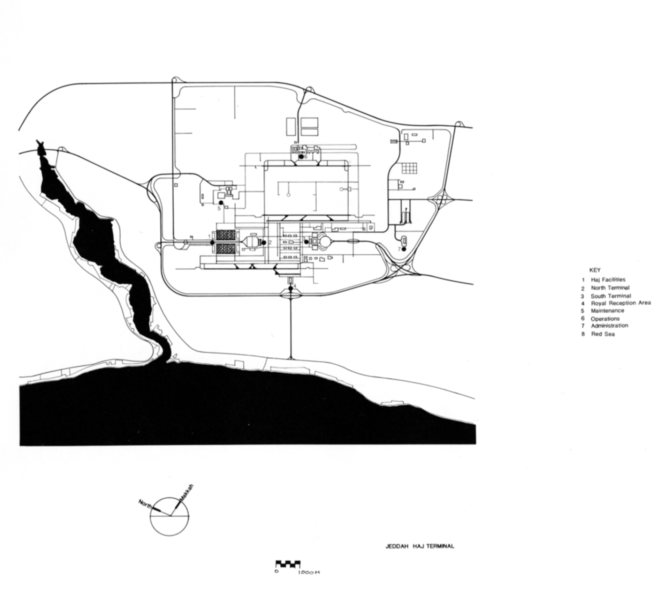 Hajj Terminal, Jedda Saudi Arabia, Terminal at Abdul Aziz Airport built by Skidmore, Owings and Merrill, a Chicago-based architectural firm