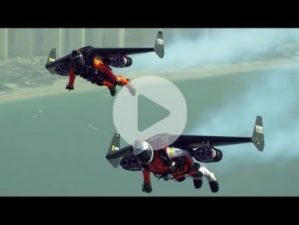 Amazing birdmen jet fly over Dubai