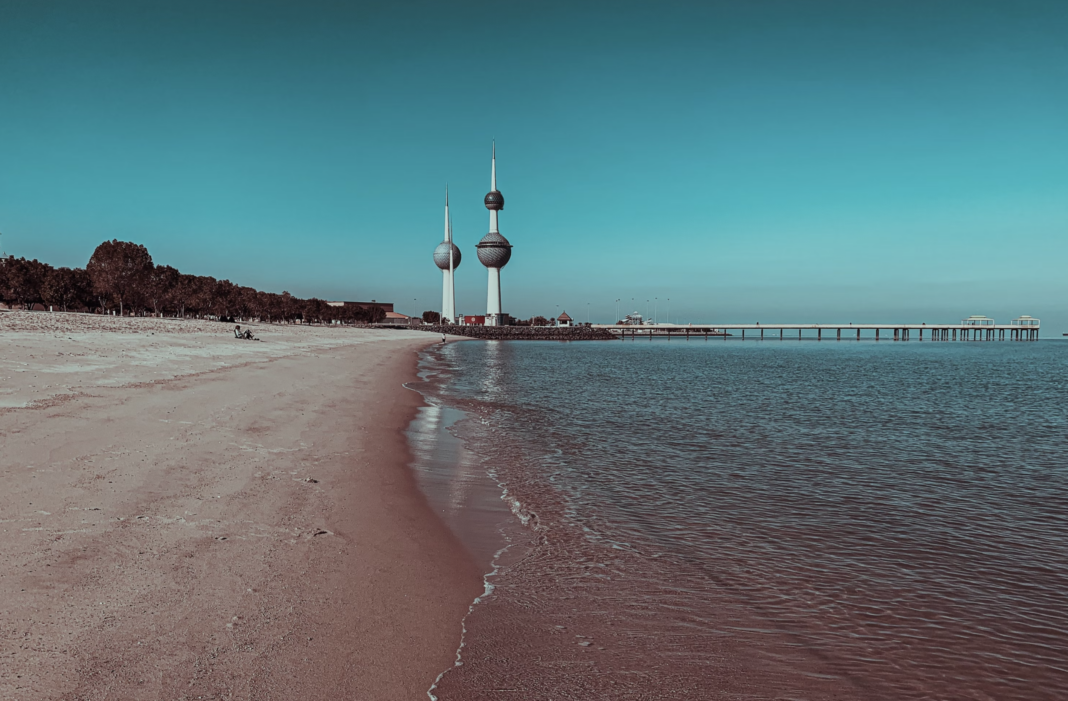 Kuwait city, towers on the beach