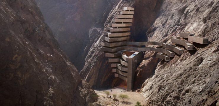 A sustainable desert hotel complex in a Saudi Arabian nature reserve