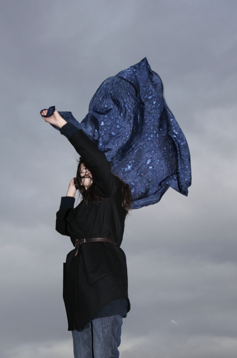 Artist creates gorgeous patterned textiles from rain