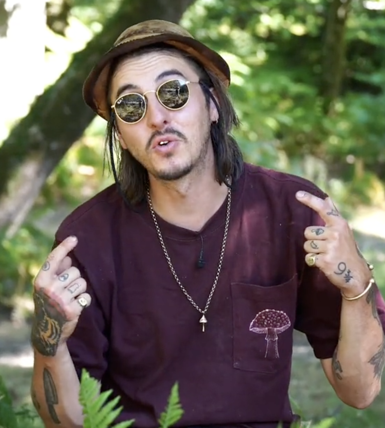 A hat made from mushrooms