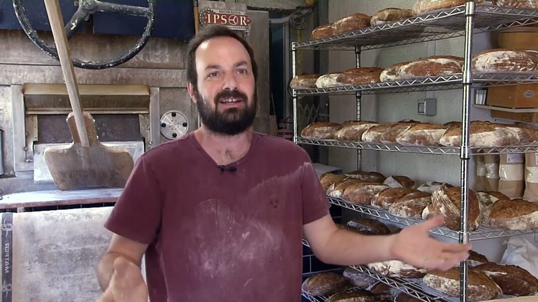 Haguy Ben Yehuda making emmer wheat into bread