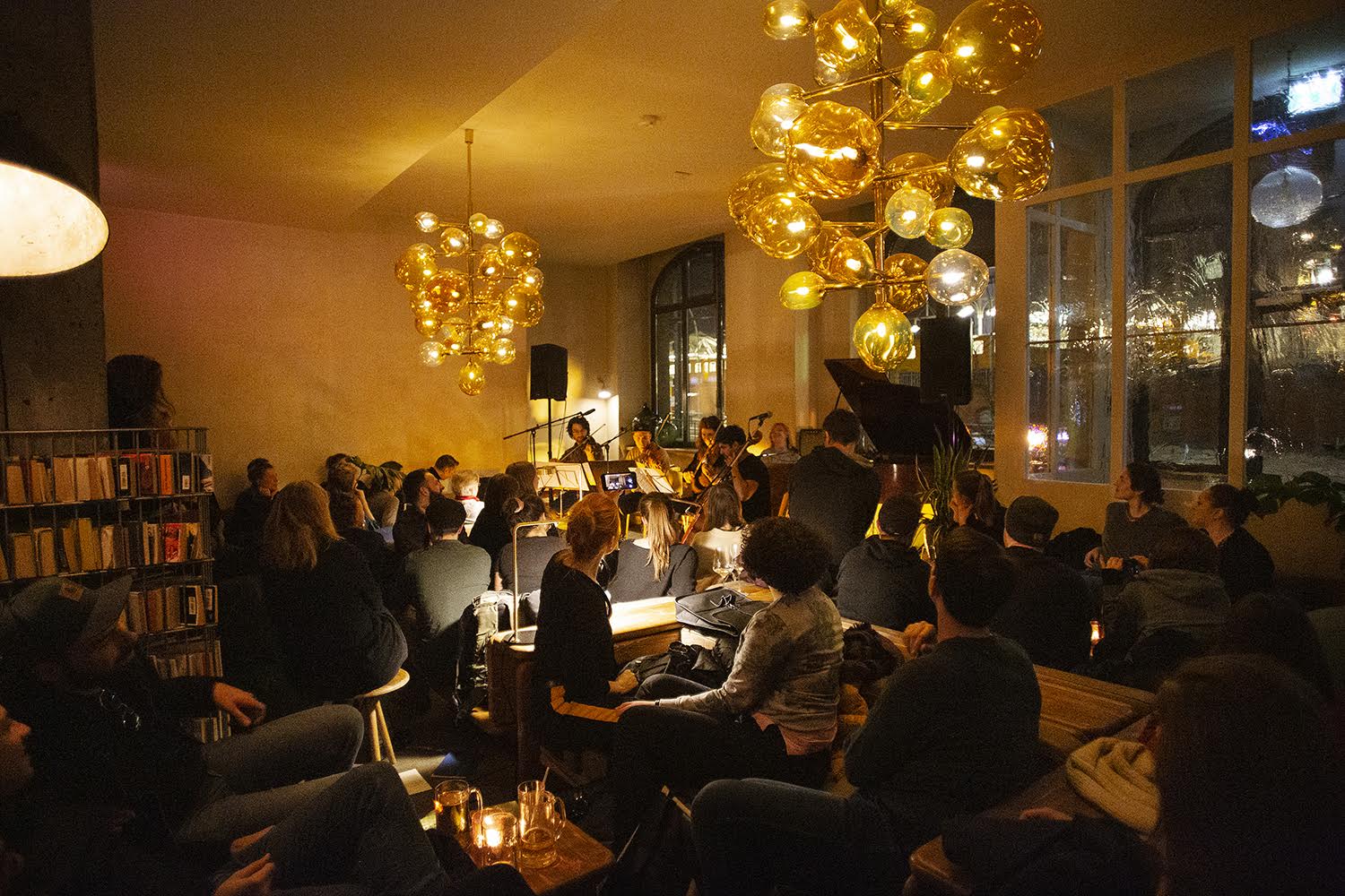 A party in the lobby of Michelberger