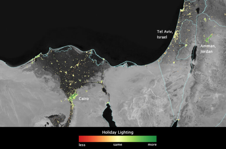 NASA sees Mideast holiday lights from space