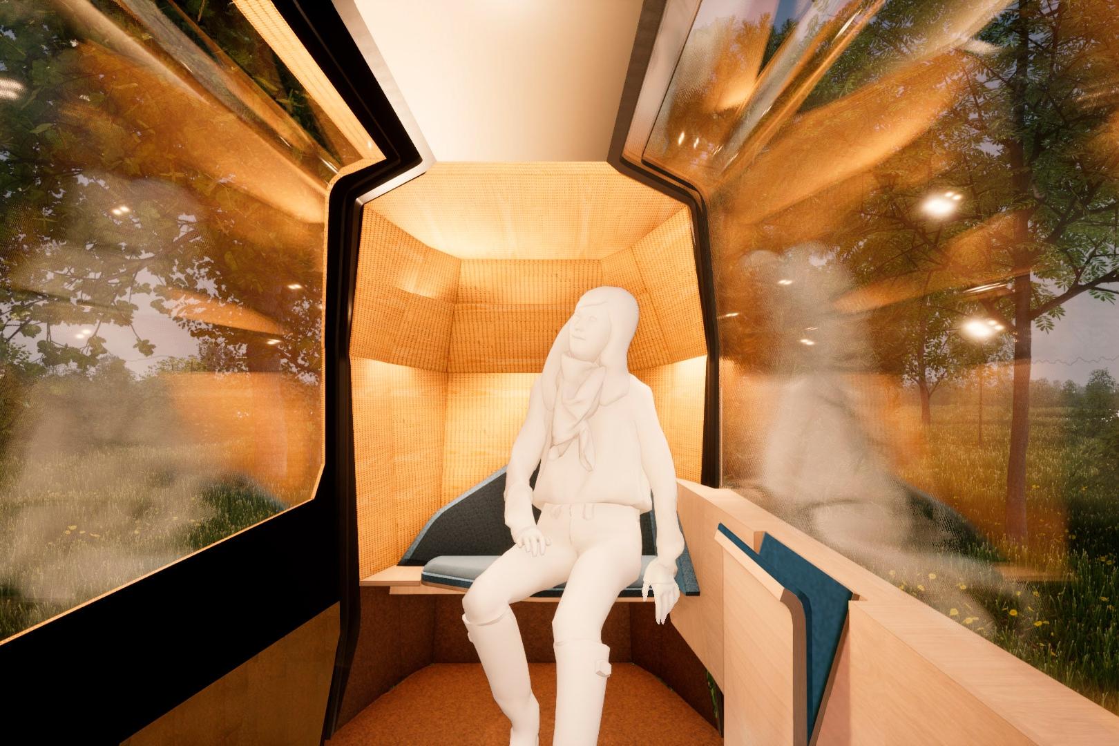 Monocab Owl prototype on abandoned railway, Germany, sustainable mobility innovation, Autonomous monorail cab on single-track line, rural transportation solution, North Rhine-Westphalia, Repurposed rail infrastructure, German R&D project, Monocab urban mobility concept, Monocab Owl rendering, autonomous pod vehicle, shared transport for small towns, Old railway converted to modern transit, Germany, sustainable mobility research, High Line New York inspiration, repurposed rails, urban green infrastructure, HaTachana Tel Aviv railway redevelopment, historic station, urban regeneration example, Rural Germany passenger pod, Monocab test track, single-rail monorail system, Elder mobility transport solution, autonomous rail cabin, German innovation project, European Regional Development Fund project, Monocab technology, low-impact rail mobility