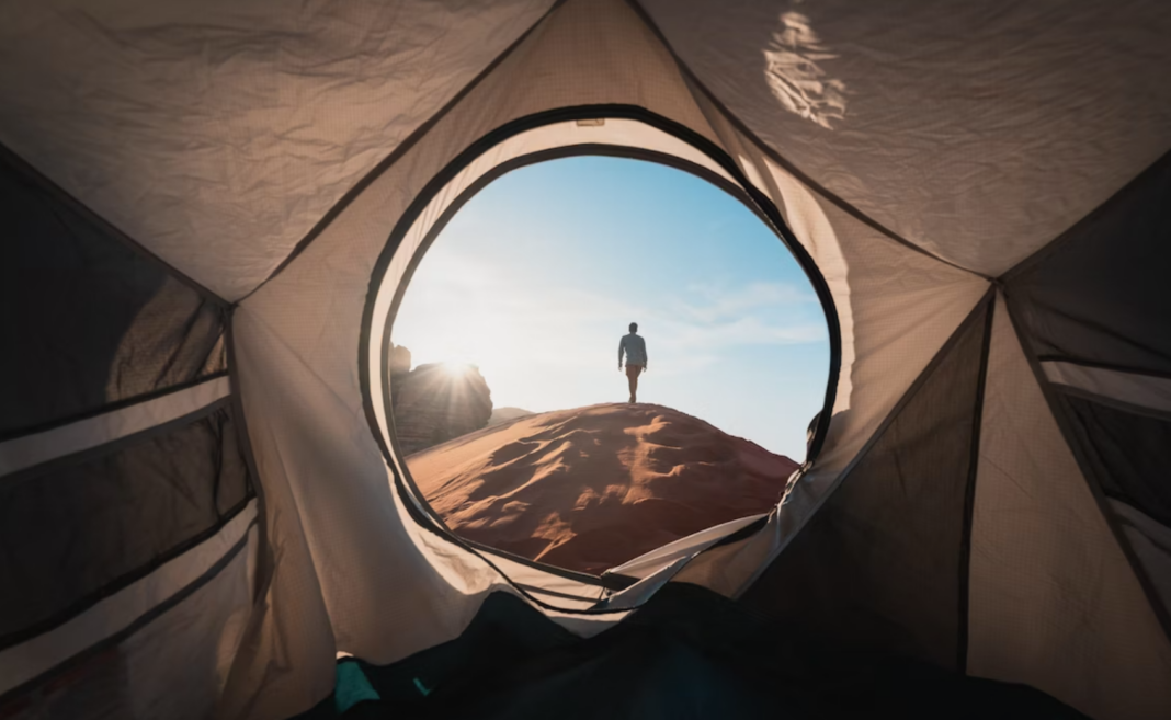 Desert morning looking out the tent