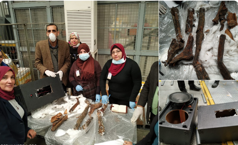 Mummy limbs smugglers hide “loot” in speakers, foiled in Egypt